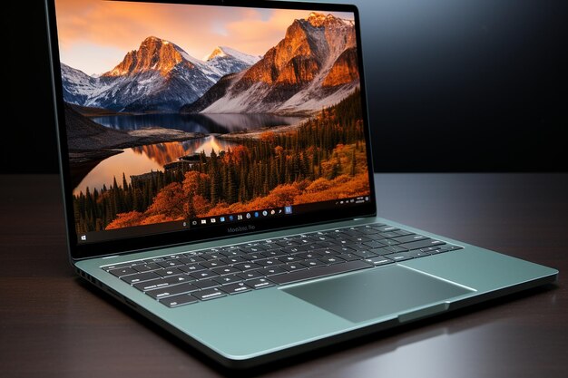 Una computadora macbook pro está abierta a un sitio web