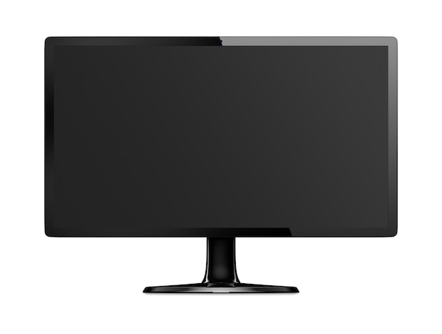 Computadora con maquete de pantalla negra en formato png transparente