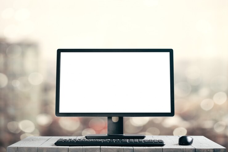 Foto una computadora moderna aislada