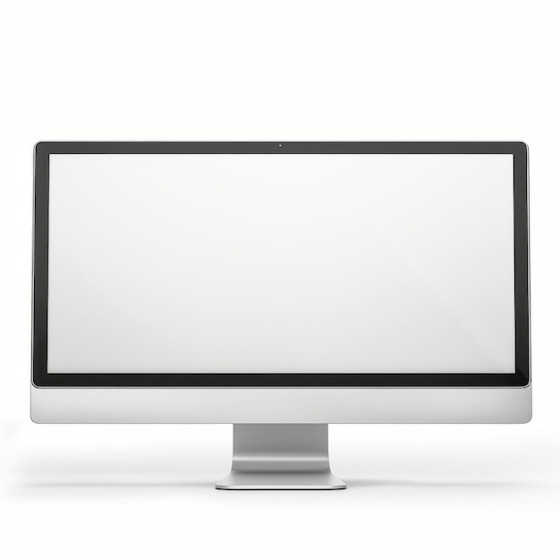 Una computadora de pantalla en blanco, un diseño minimalista para los usuarios modernos