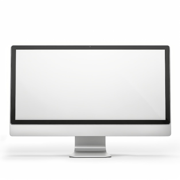 Foto una computadora de pantalla en blanco, un diseño minimalista para los usuarios modernos