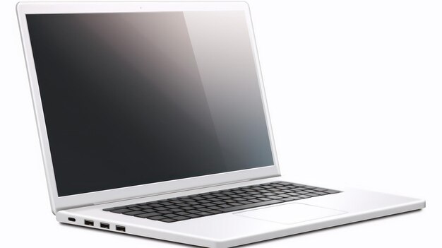 Foto una computadora portátil abierta con una pantalla negra que dice 