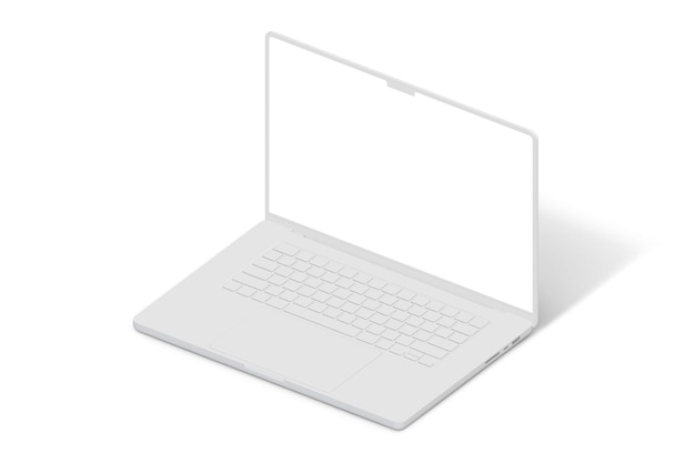 Una computadora portátil blanca con una pantalla blanca y la palabra computadora portátil en ella.