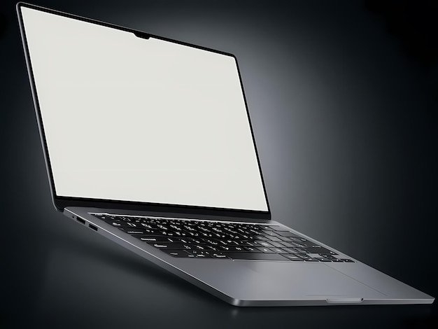 una computadora portátil en blanco y negro con una pantalla en blanco que dice cita la pantalla cita