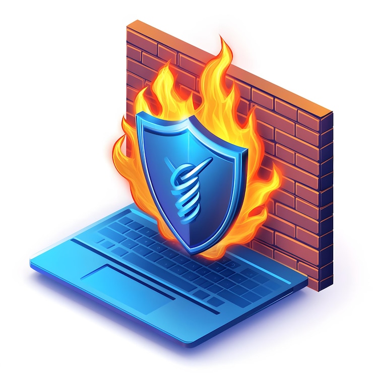 Foto una computadora portátil con un escudo azul en la pantalla y un escudo blue en la pantalla