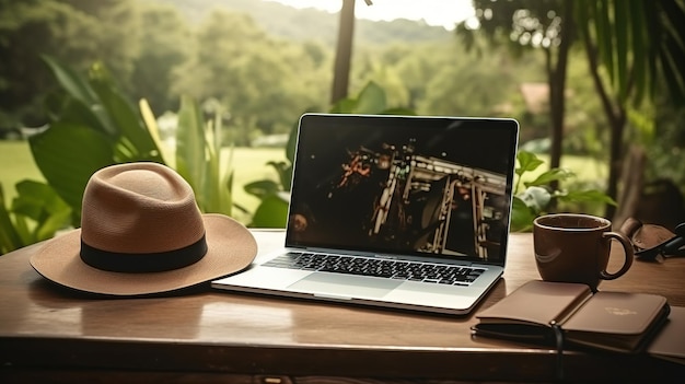 Una computadora portátil en una mesa