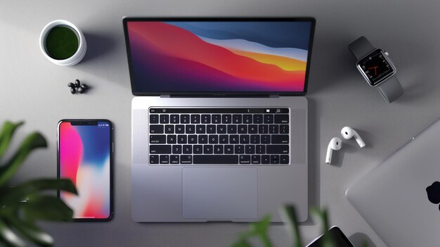 una computadora portátil con una pantalla colorida que lo dice