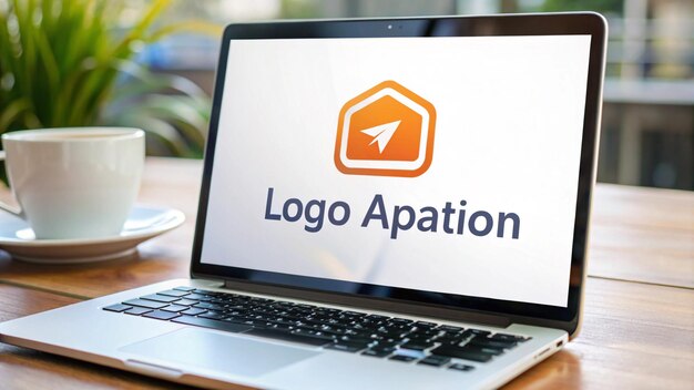 una computadora portátil con una pantalla que dice el logotipo de una empresa