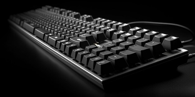 Foto una computadora con teclado mecánico encima de la mesa generative ai