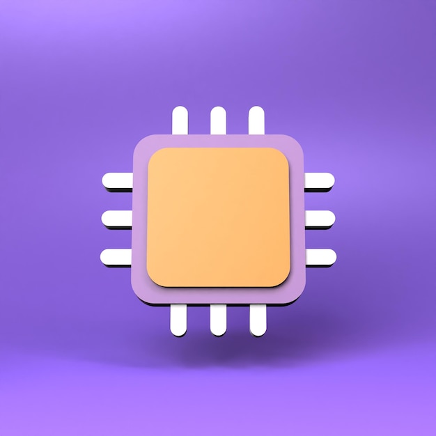 Computer-Prozessor-Symbol 3D-Render-Illustration