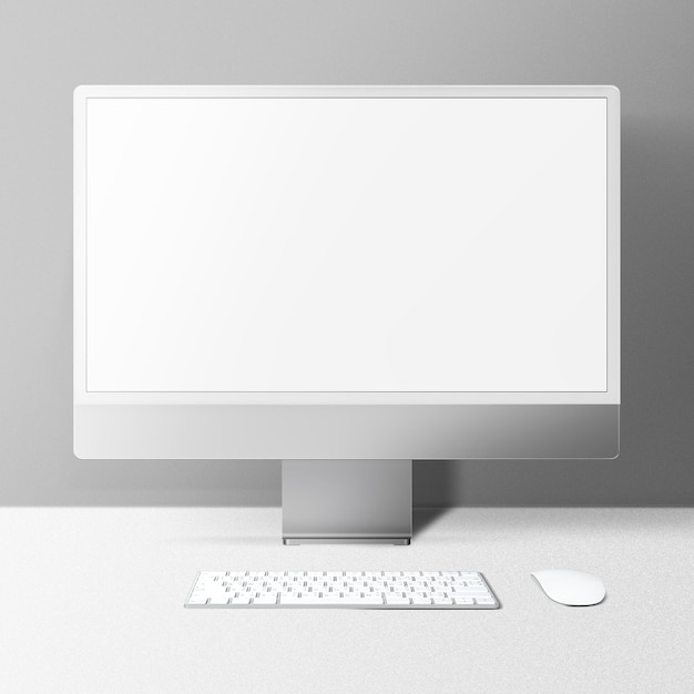 Computerbildschirm png-Mockup grau digitales Gerät minimaler Stil