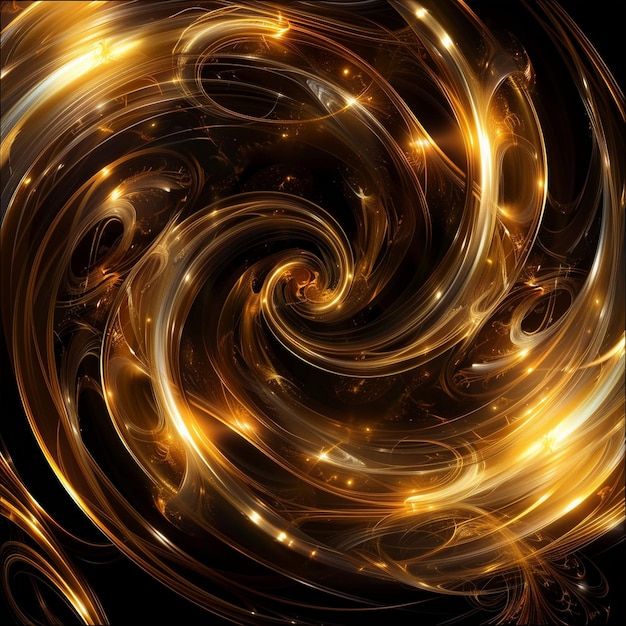 Computergeneriertes Spiralentwurf auf goldenem Hintergrund