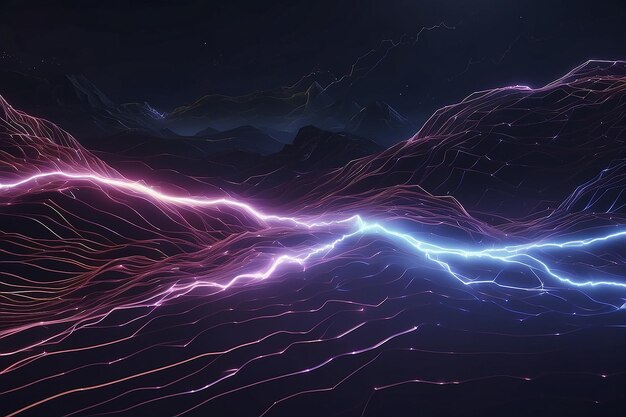Computergrafiken von Linien mit Blitz in hoher Qualität Illustration Blitzschlag über