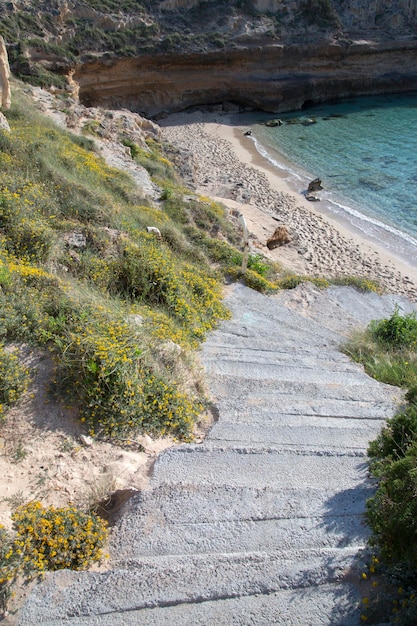 Comte Beach und Cliff Path Ibiza Spanien