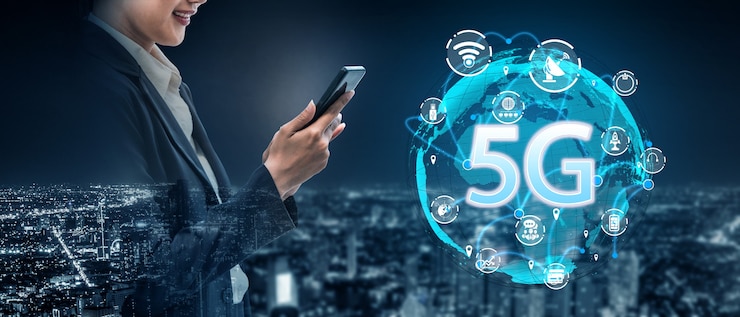 Foto comunicação avançada e conexão de rede global de internet em smart city