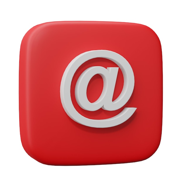 Comunicação do logotipo do ícone de endereço de e-mail isolada em fundo transparente Endereço de e-mail e renderização em 3D de contato
