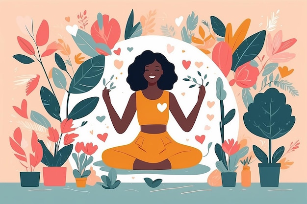 Comunidade SelfLove Mural Criação de Ilustrações de Vector Plano