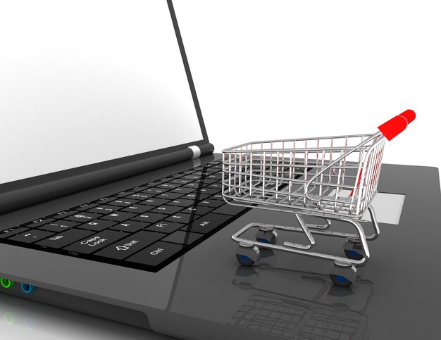 Conceito 3D de compras online