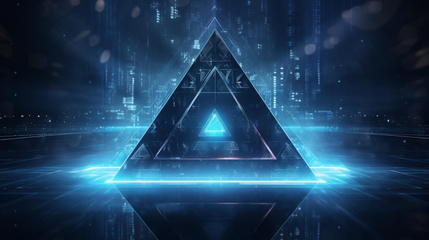 Conceito abstrato de fundo de triângulo de bloco de ficção científica