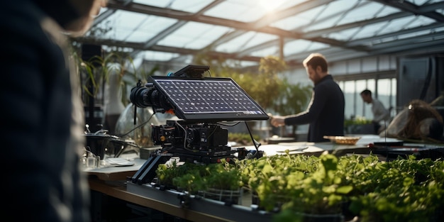 conceito ambiental de produção de energia renovável criado com tecnologia de IA generativa