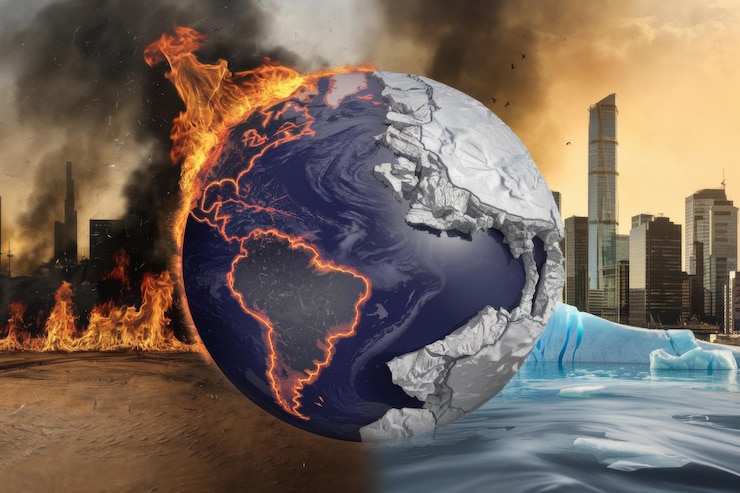Foto conceito apocalíptico de mudança climática