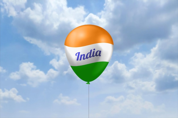 Conceito criativo da bandeira tricolor indiana criado em balão Dia da República da Índia Dia da Independência da Índia