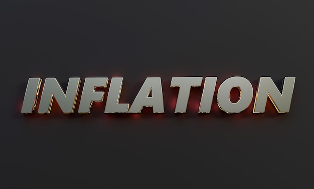Conceito de arte de inflação. Renderização em 3D