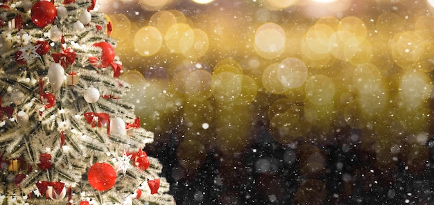 Conceito de árvore de natal, feliz natal e festas felizes
