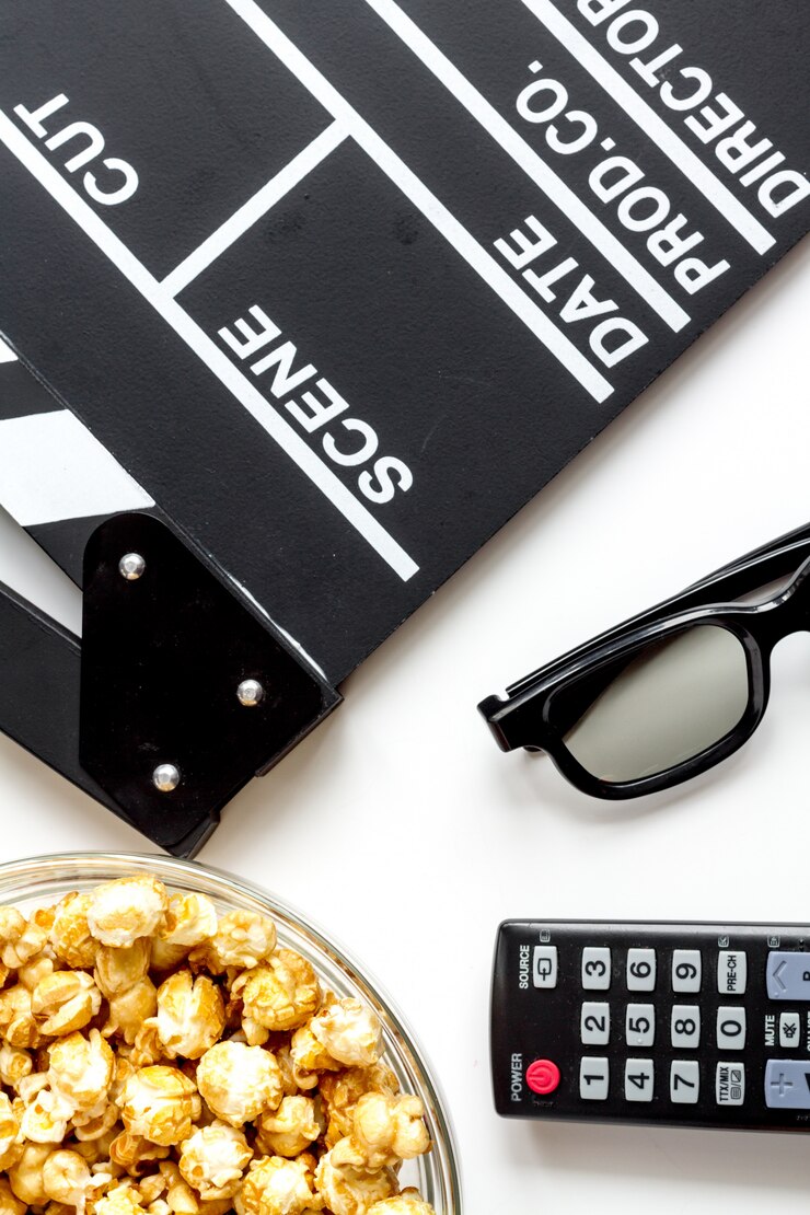 Foto conceito de assistir filmes com pipoca