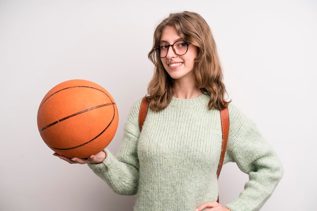 Conceito de basquete de menina adolescente