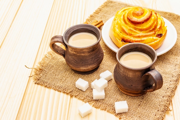 Conceito de bebida quente de café doce outono