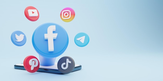 Foto conceito de campanha de marketing digital de mídia social 3d