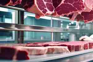 Foto conceito de carne cultivada a partir de células somáticas animais