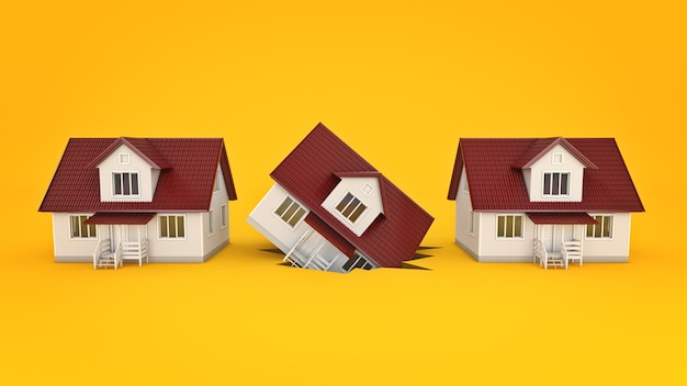 conceito de casa no intervalo renderização em 3d