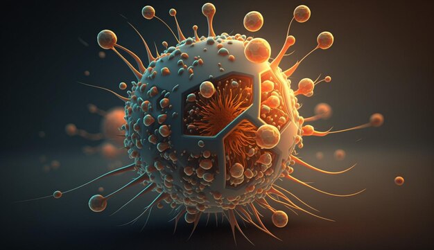 Conceito de célula cancerosa atacando células do corpo Generative Ai