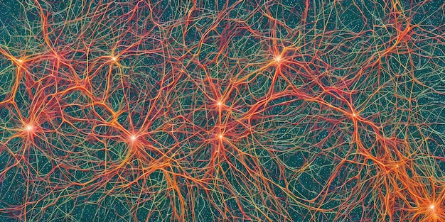 Conceito de células de neurônios de rede neural do sistema nervoso humano Generative AI