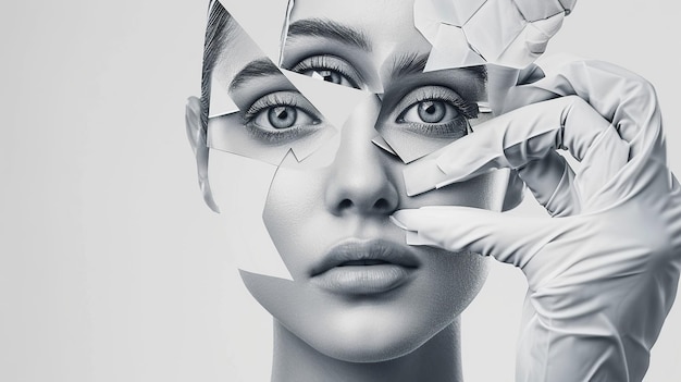 Foto conceito de cirurgia plástica médicos transformando a beleza