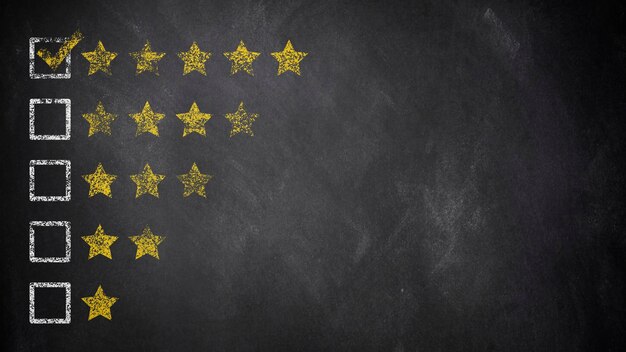 Conceito de classificação de estrelas no Blackboard