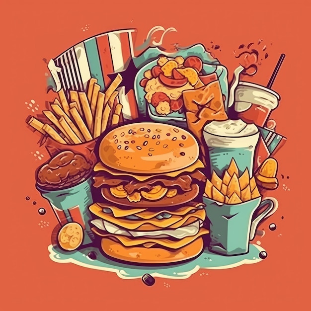 Foto conceito de comida americana