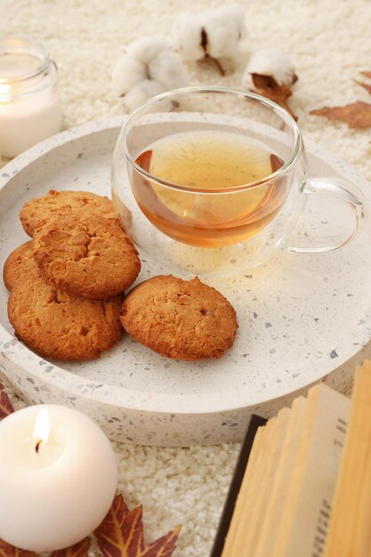 Conceito de composição quente e aconchegante Hygge