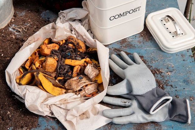 Conceito de compostagem de natureza morta