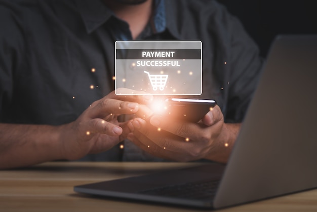 Conceito de compras de pagamento online