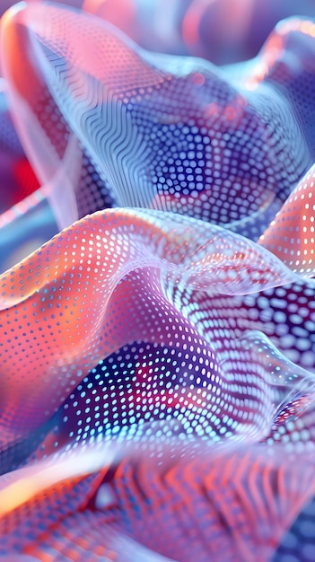 Conceito de conectividade holográfica em ondas azuis 3D