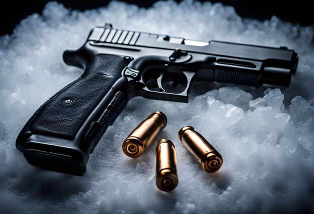 Foto conceito de congelamento de um tiro de uma arma