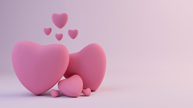 Conceito de coração rosa dia dos namorados