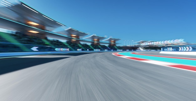 conceito de corrida de renderização 3D da pista futurista de cena diurna