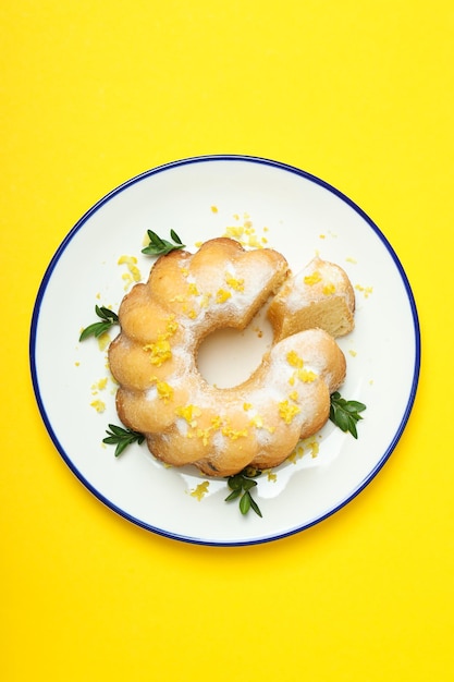 Conceito de cozinha saborosa delicioso bolo de limão