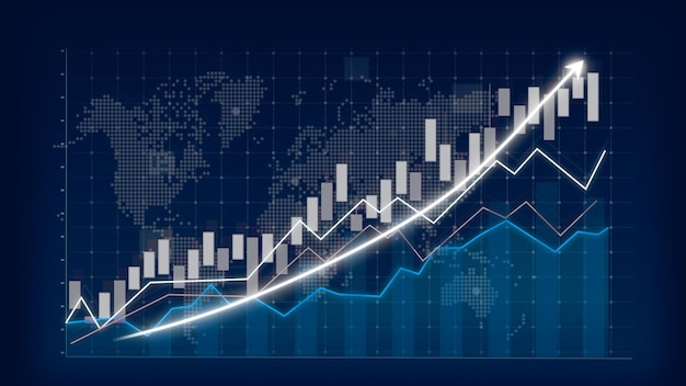 Conceito de crescimento de negócios em gráfico alusivo mostrando lucro de vendas de marketing