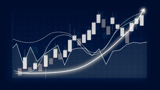 Conceito de crescimento de negócios em gráfico alusivo mostrando lucro de vendas de marketing