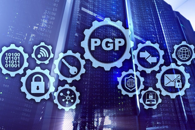 Conceito de criptografia e segurança de tecnologia de privacidade PGP muito bom